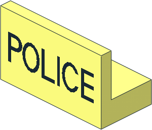 Panel  1 x  2 x  1 with Thin Black "POLICE" Pattern