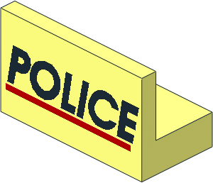 Panel  1 x  2 x  1 with Black "POLICE" and Red Line Pattern