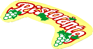 Sticker  3.1 x  5 with "Ristorante" and Grapes (Formed)