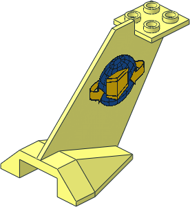 Tail Plane with Blue Globe, Yellow Box and Curved Arrows Pattern