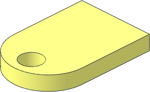 Tile  2 x  3 Rounded with Hole