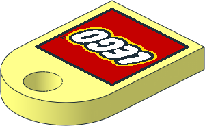 Tile  2 x  3 Rounded with Hole with LEGO Logo Type 2 Pattern