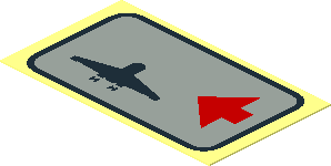 Sticker  1.1 x  1.9 with Town Airport Direction Signs - Left