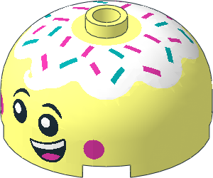 Cylinder  3 x  3 with Dome Top with Happy Face and Icecream Topping Pattern