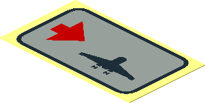 Sticker  1.1 x  1.9 with Town Airport Direction Signs - Right