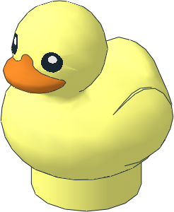 Animal Duckling with Black Eyes and White Pupil with Orange Beak Pattern