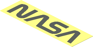 Sticker  1.5 x  5.1 with Dark Grey NASA Worm Logo