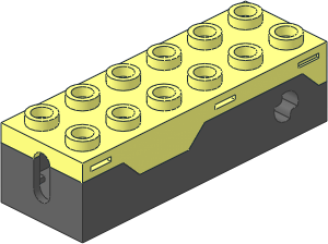 Spring Shooter  2 x  6 x  1.333 with Dark Bluish Grey Bottom