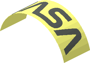 Sticker  1.5 x  5.1 with Dark Grey NASA Worm Logo (Formed)