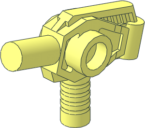 Minifig Tool Impact Wrench with Opposing Studs with Angled Ribbed Handle and Rear Bar Handle
