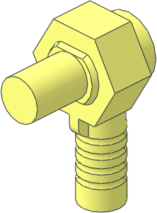 Minifig Tool Hexagonal with Hollow Stud with Perpendicular Bar and Ribbed Handle