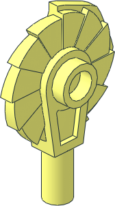 Minifig Tool Circular Tooth Blade with Cover with Opposing Studs and Bar