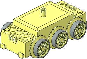 Electric Train Motor 12V Slotted with 3-Hole Sockets (Complete)