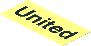 Sticker  1.1 x  2.5 with Black "United"