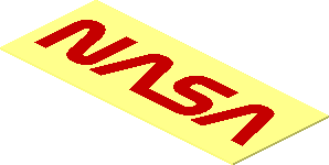 Sticker  0.7 x  1.7 with Red NASA Worm Logo