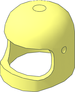 Minifig Helmet Classic with Thin Chin Guard Unbroken