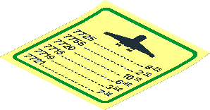 Sticker  3.5 x  3.5 with Flight Schedule (Formed for Panel  6 x  6 x  9 with Curved Top)