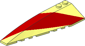 Wedge 10 x  3 x  1 Double Rounded Left with Red Stripe Pattern