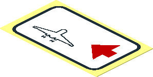 Sticker  1.1 x  1.9 with Airport Direction Sign - Left
