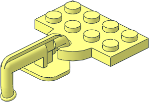 Plate  2 x  4 with Hookholder with Train Coupling Hook with Notch, Coupled Position
