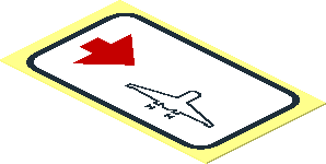 Sticker  1.1 x  1.9 with Airport Direction Sign - Right