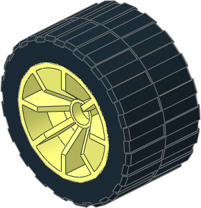 Wheel Centre Large Wide 8 Spokes with Tyre Shallow Staggered