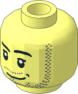 =Minifig Head Lefty Mouth and Stubble Pattern