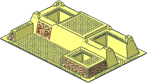 Baseplate 32 x 48 Raised with Level Front with Wall and Hieroglyphs, Horus and Anubis Stickers