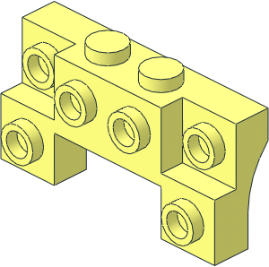 Bracket  2 x  4 x  0.667 with Front Studs and Shallow Arches